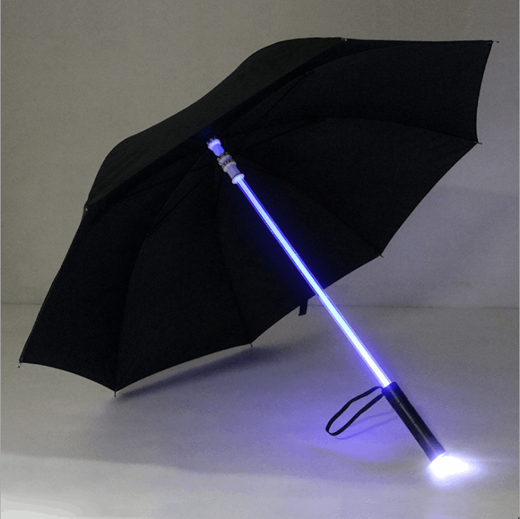 'Light Sabre' LED Light Up Safety Umbrella with built-in torch - thebrollystore.com