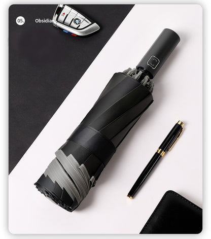 'Flip Compact Tough' 10-bone Automatic Reverse Folding Umbrella