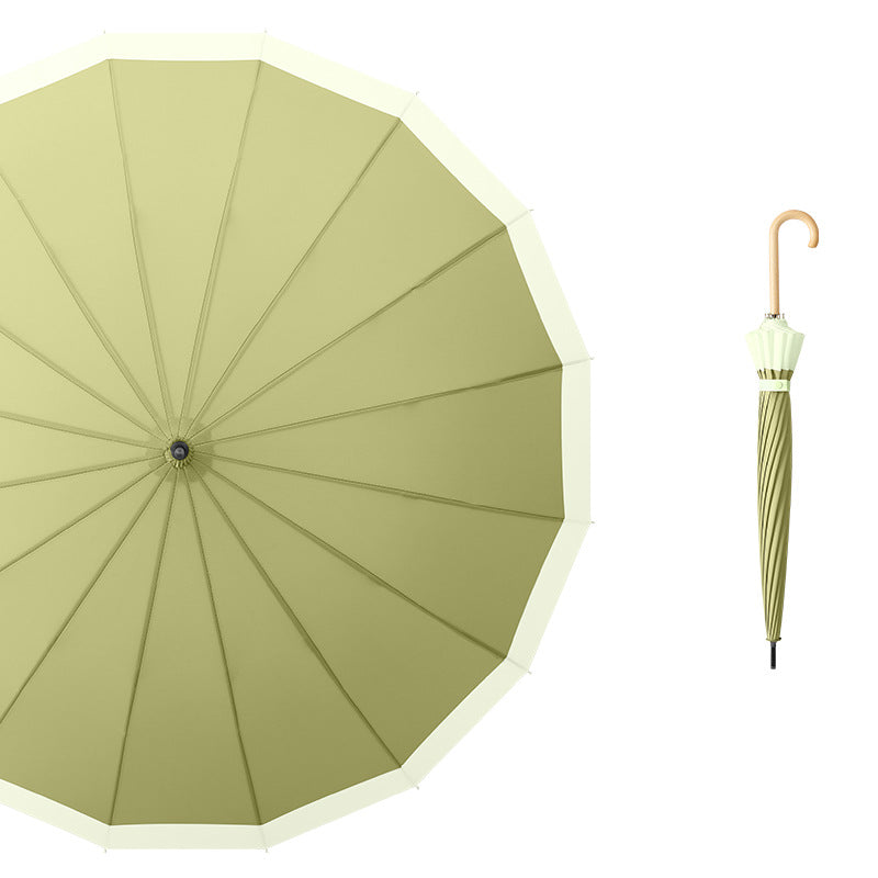 'Harmony' 16 Bone Elegant Umbrella with Wooden Curved Handle