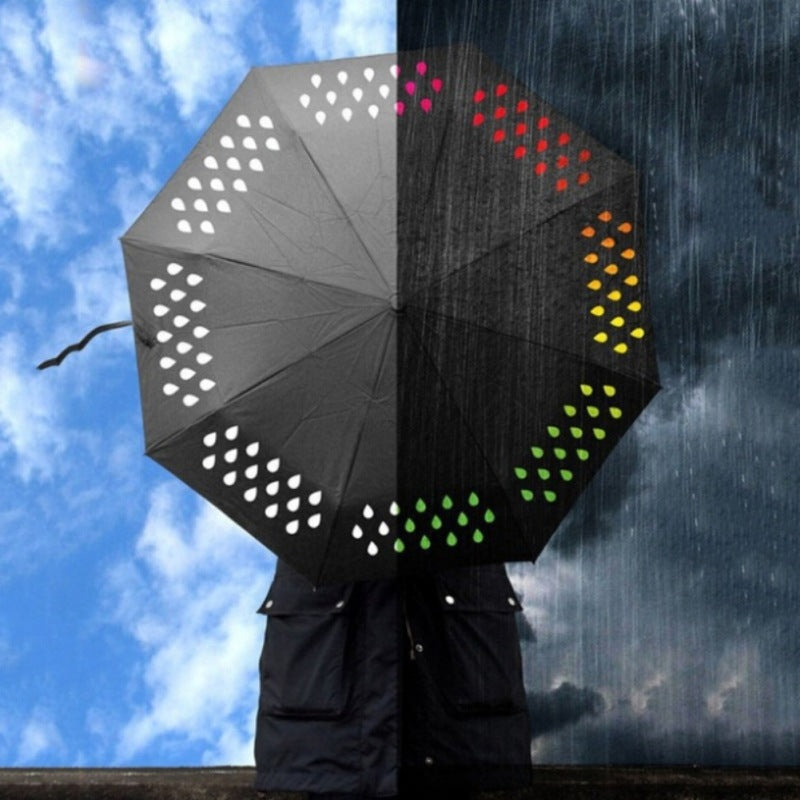 'Magic Raindrops' Color Changing Pocket Compact Umbrella - thebrollystore.com