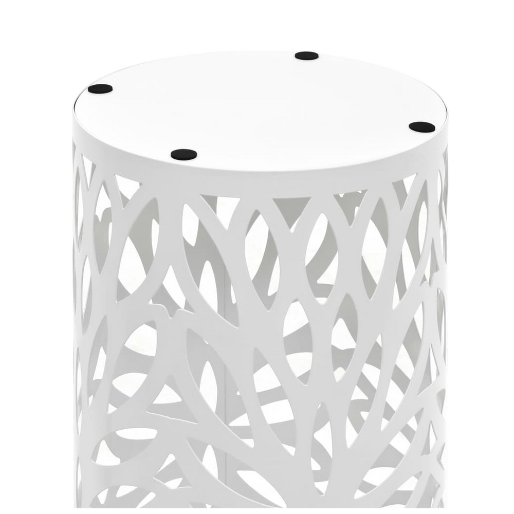 Umbrella Stand Leaves Steel White