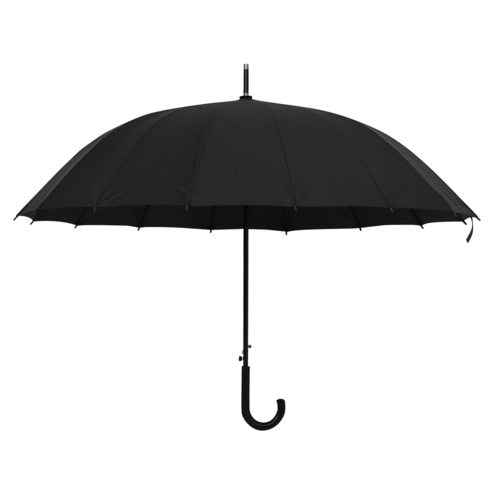 The British Classic Brolly - Black Classic Umbrella with J Handle