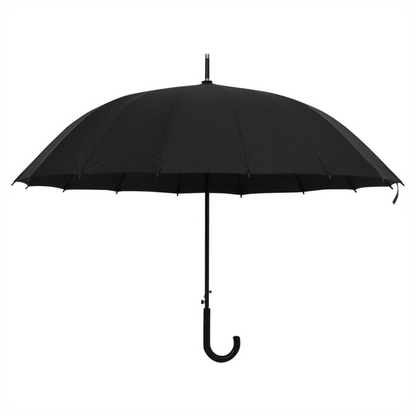 The British Classic Brolly - Black Classic Umbrella with J Handle